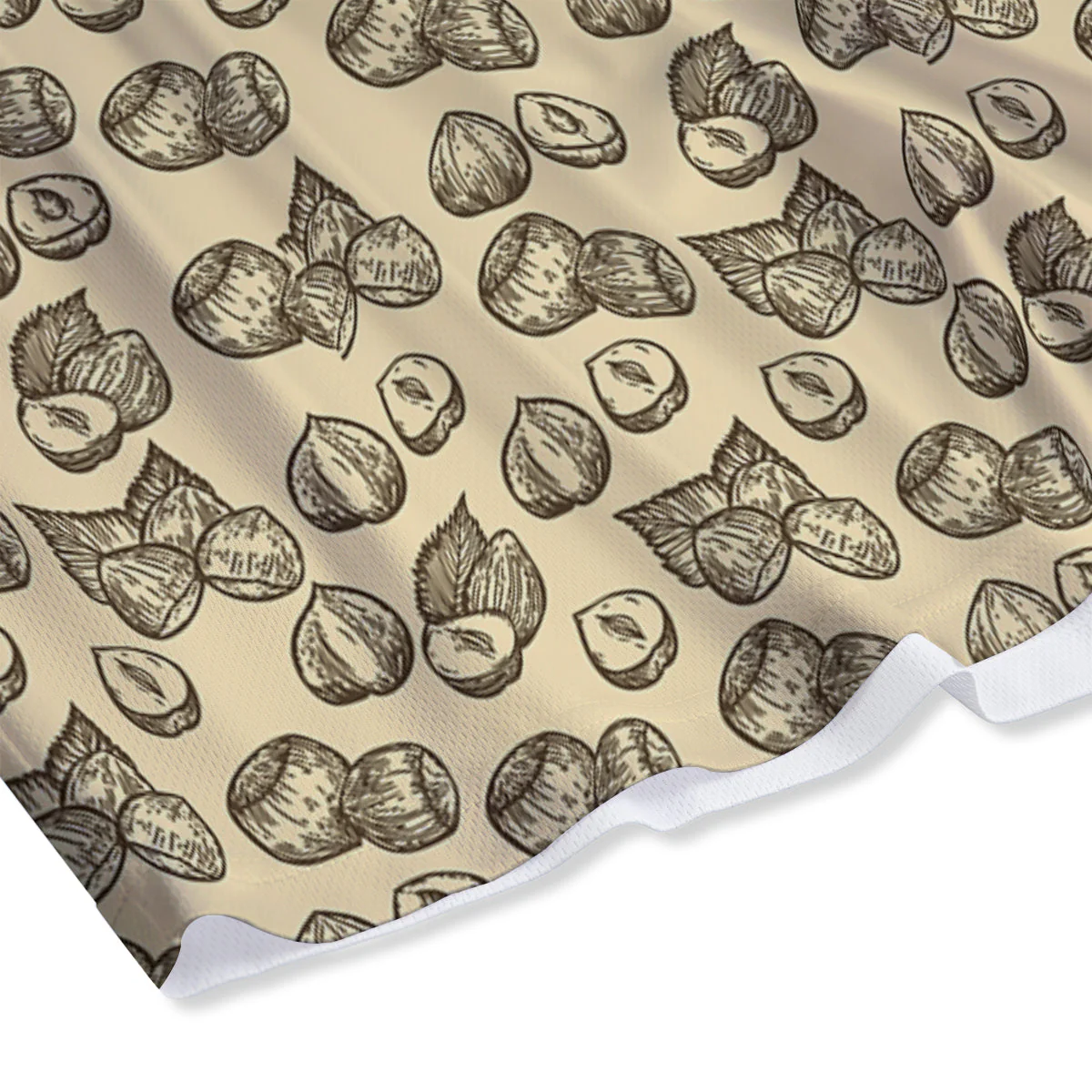 Beige Hazelnuts Print Pattern Mesh Shorts - Image 4
