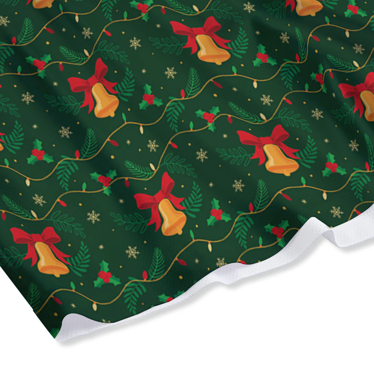 Bell Cute Christmas Print Pattern Mesh Shorts - Image 4