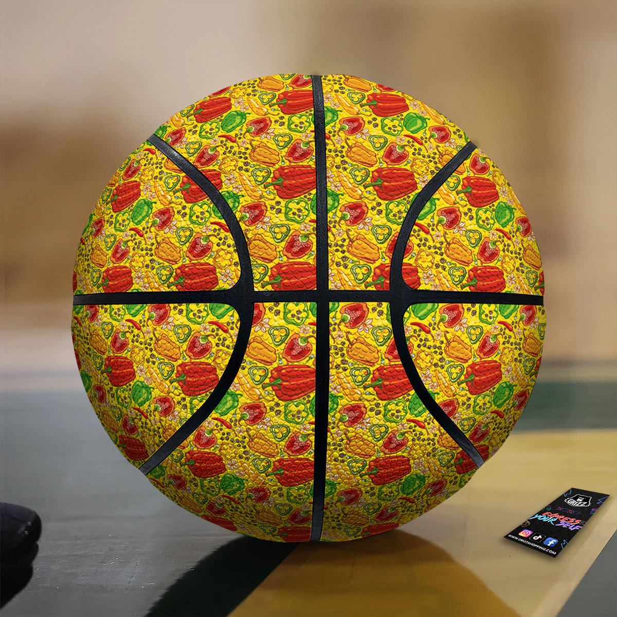 Bell Pepper Yellow Print Pattern Basketball
