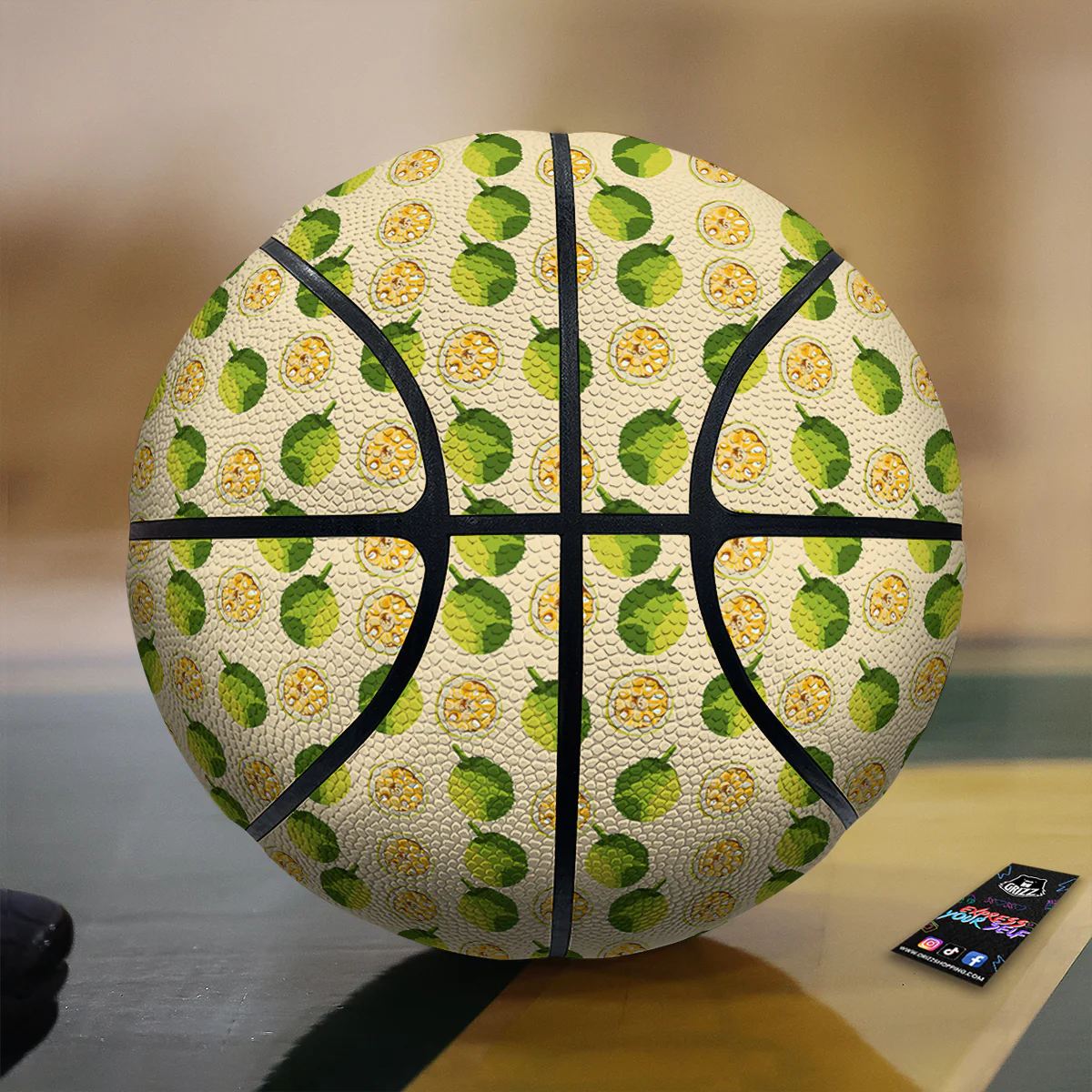 Biege Jackfruit Print Pattern Basketball