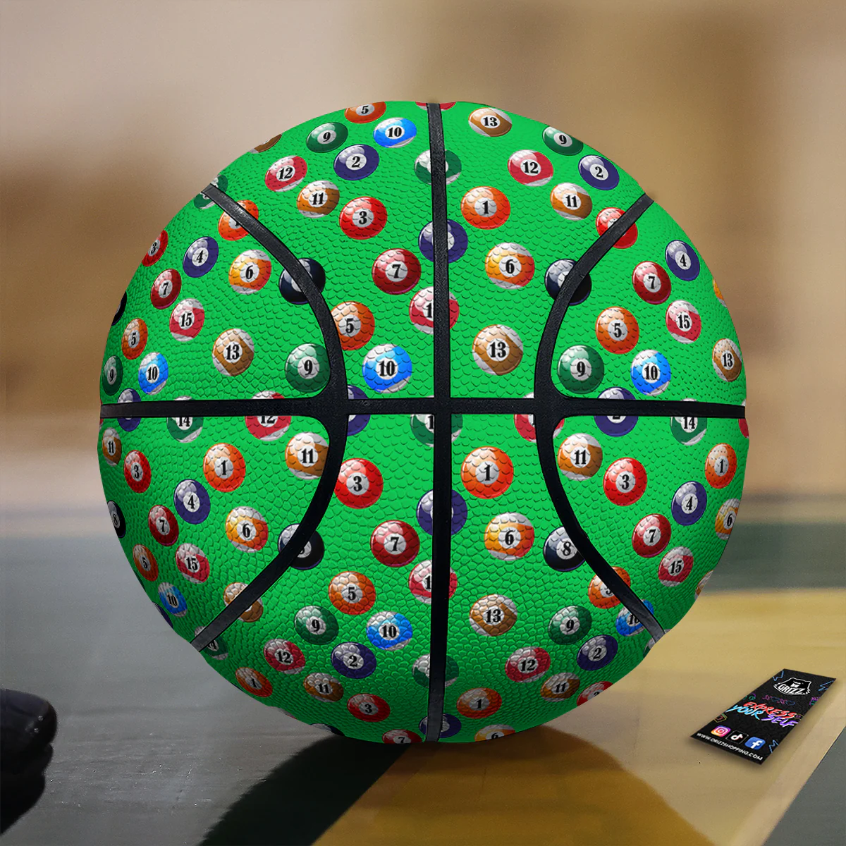 Billiard Ball Green Print Pattern Basketball