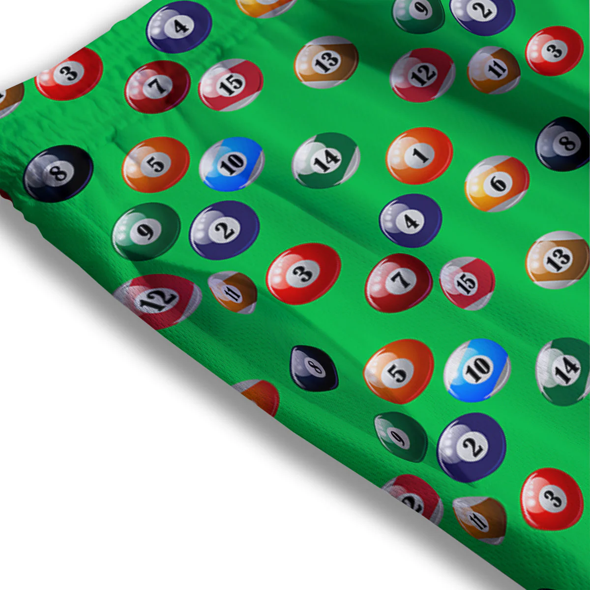 Billiard Ball Green Print Pattern Mesh Shorts - Image 3