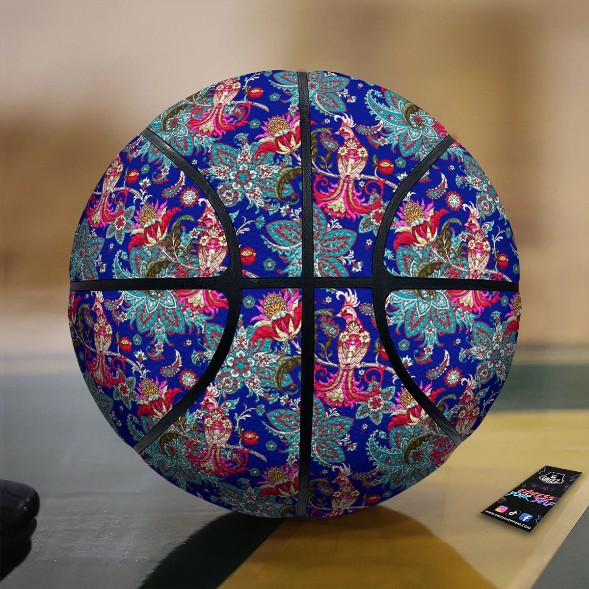 Bird Of Paradise Ethnic Print Pattern Basketball