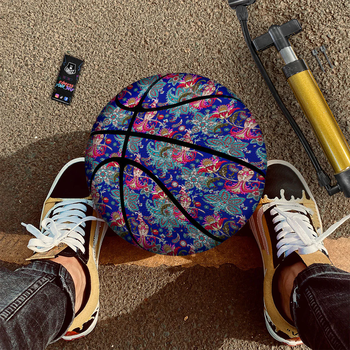 Bird Of Paradise Ethnic Print Pattern Basketball - Image 2