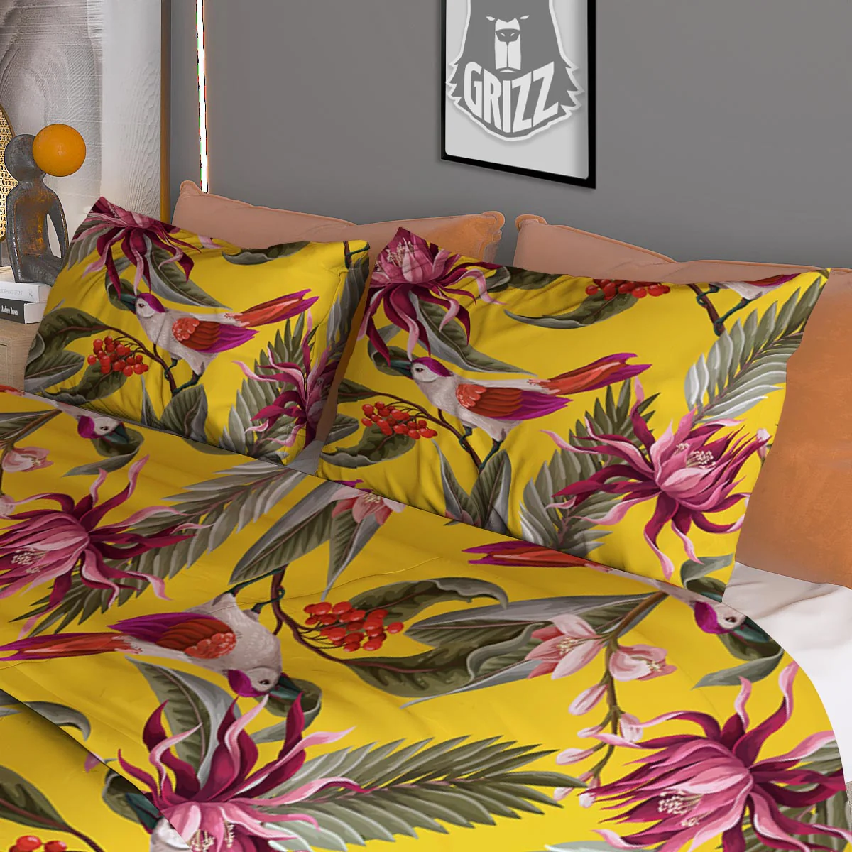 Bird Tropical Of Paradise Print Pattern Duvet Cover Bedding Set - Image 3