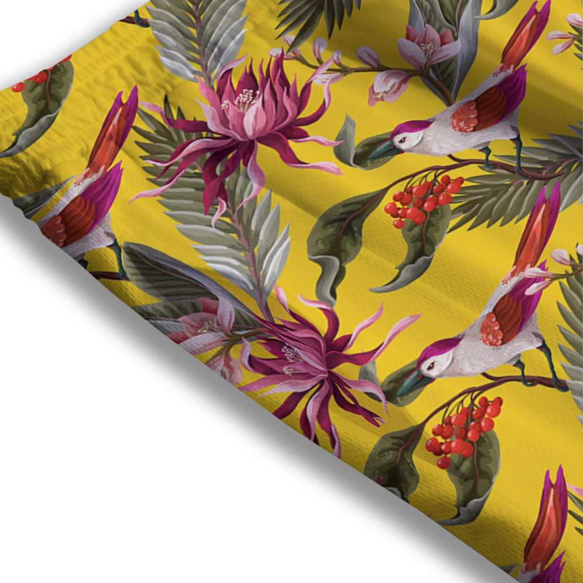 Bird Tropical Of Paradise Print Pattern Mesh Shorts - Image 3