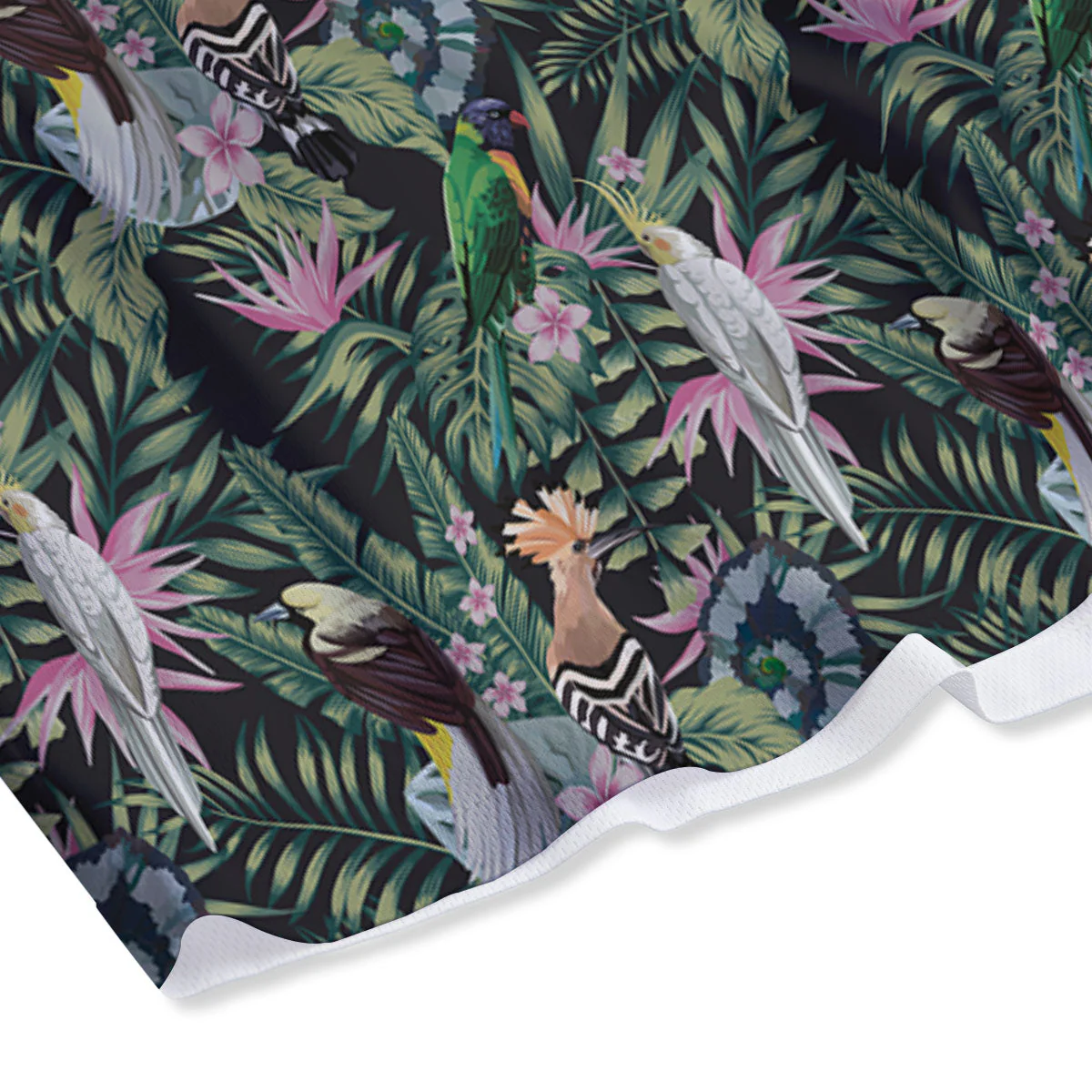 Birds Hawaiian Tropical Print Pattern Mesh Shorts - Image 4