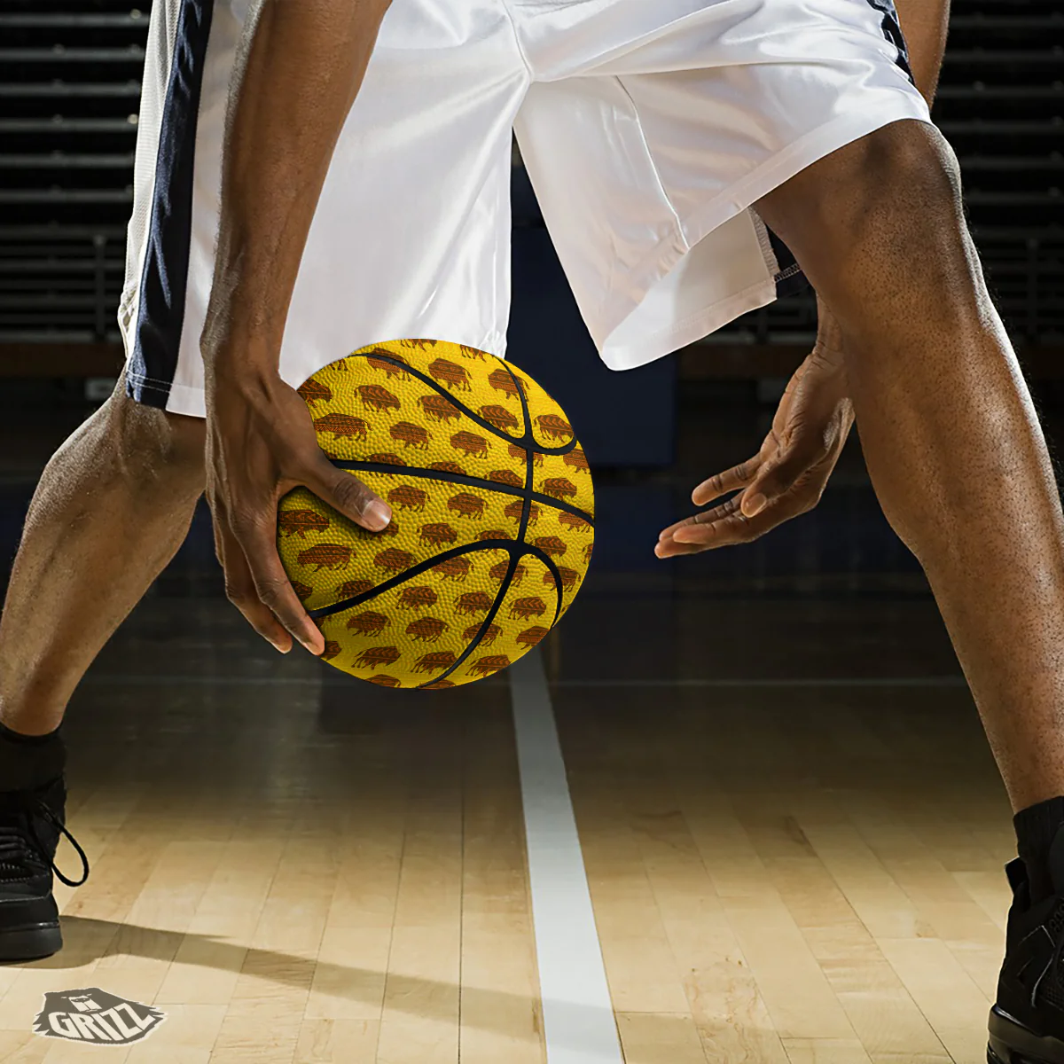 Bison Aztec Print Pattern Basketball - Image 3