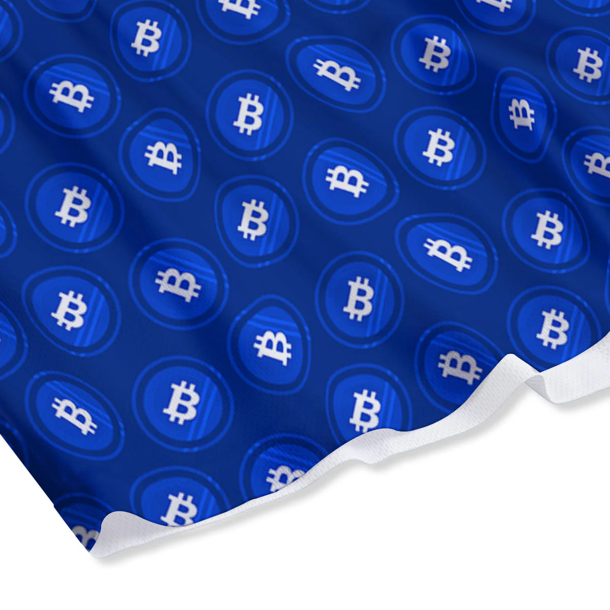 Bitcoin Blue Print Pattern Mesh Shorts - Image 4