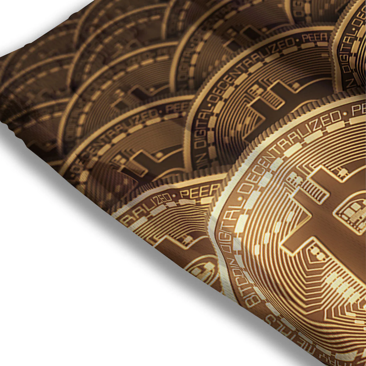 Bitcoin Symbol Gold Print Mesh Shorts - Image 3
