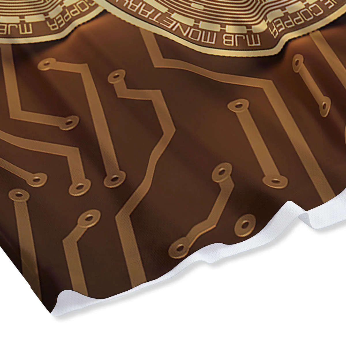 Bitcoin Symbol Gold Print Mesh Shorts - Image 4