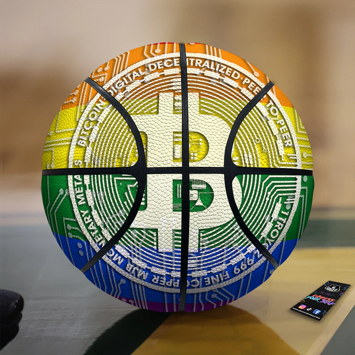 Bitocin LGBT Flag Print Basketball