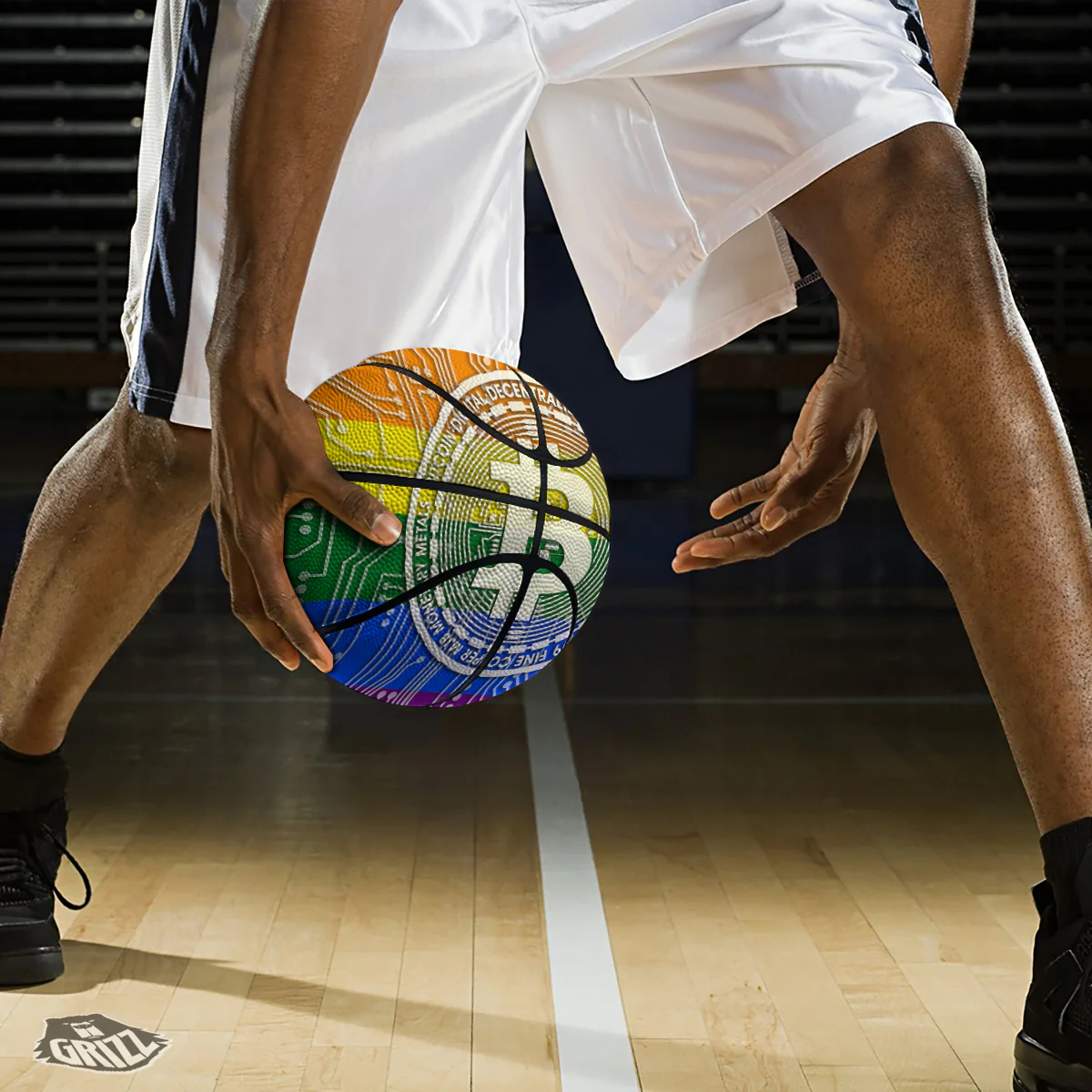 Bitocin LGBT Flag Print Basketball - Image 3