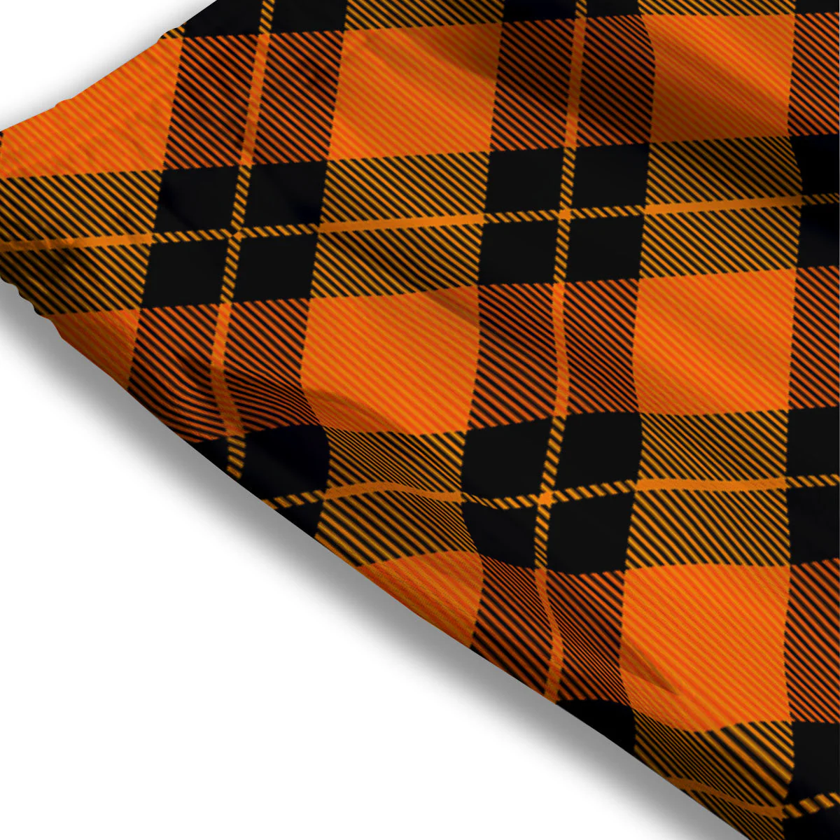 Black And Orange Plaid Print Pattern Mesh Shorts - Image 3