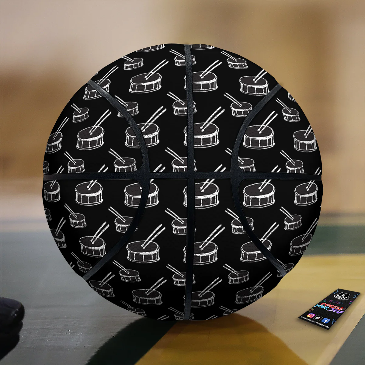Black And White Drum Print Pattern Basketball