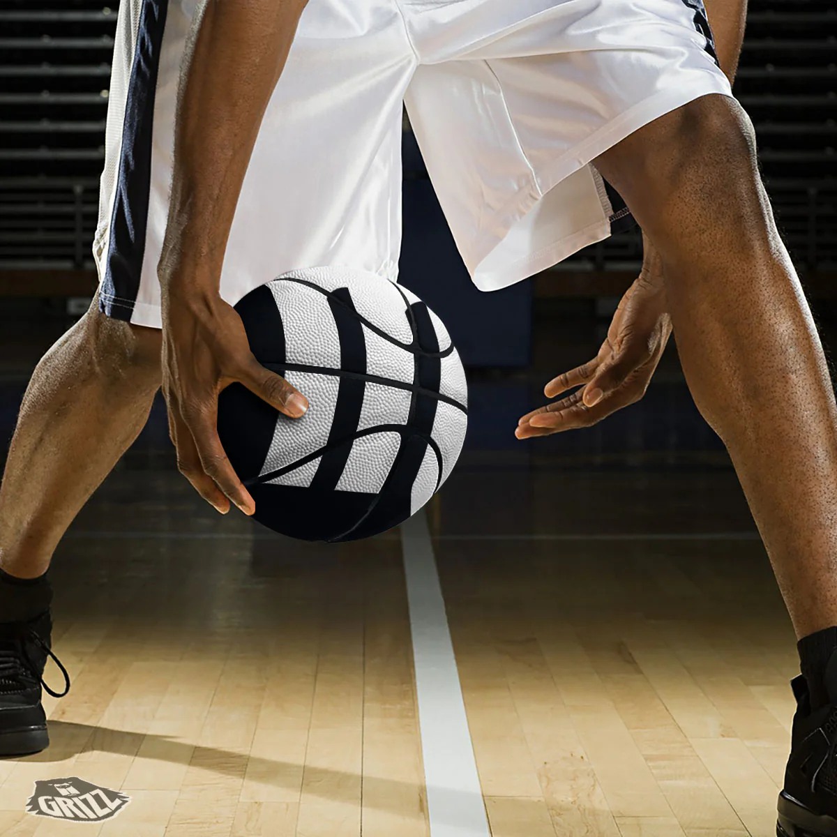 Black And White Scorpio Sign Print Basketball - Image 3