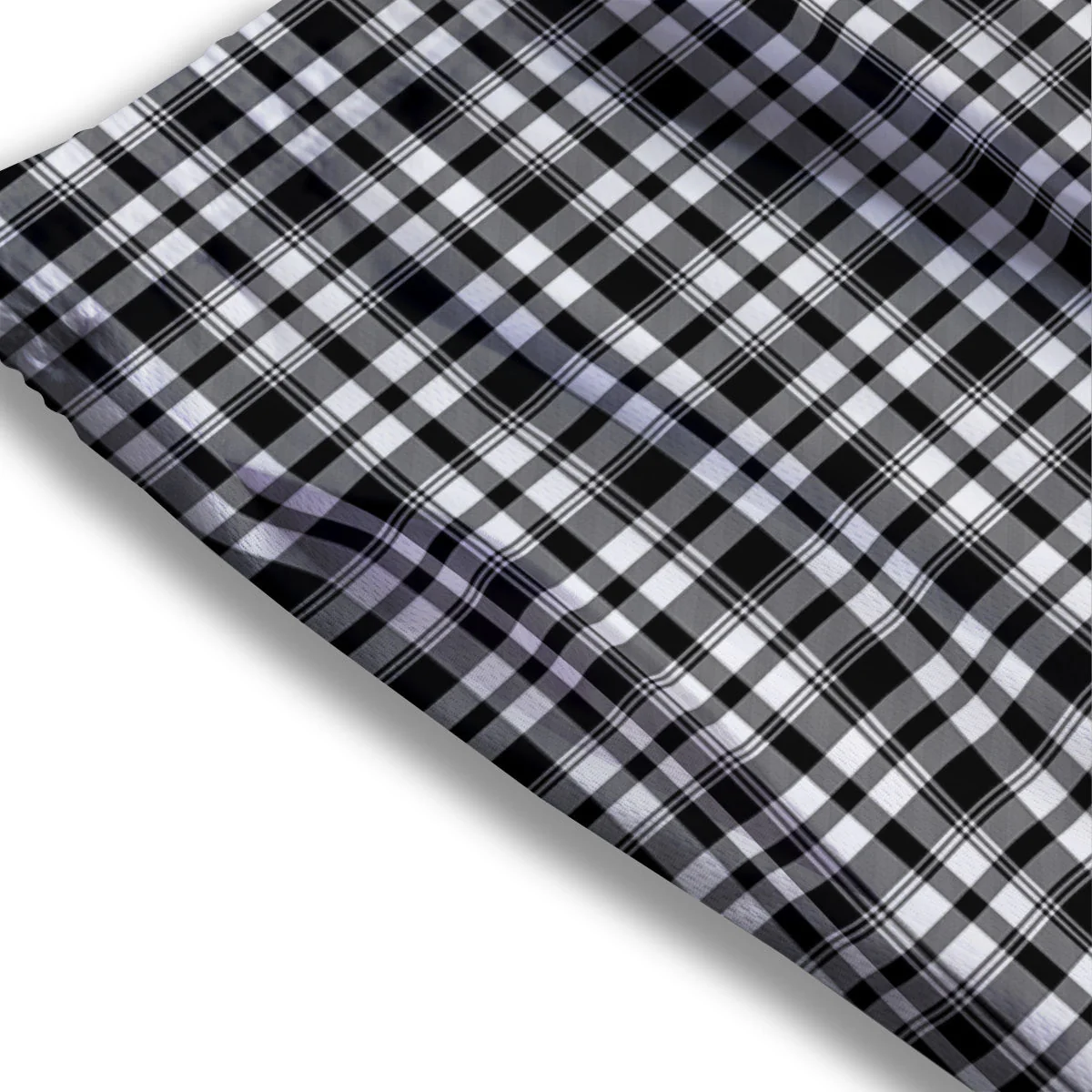 Black And White Tartan Print Pattern Mesh Shorts - Image 3