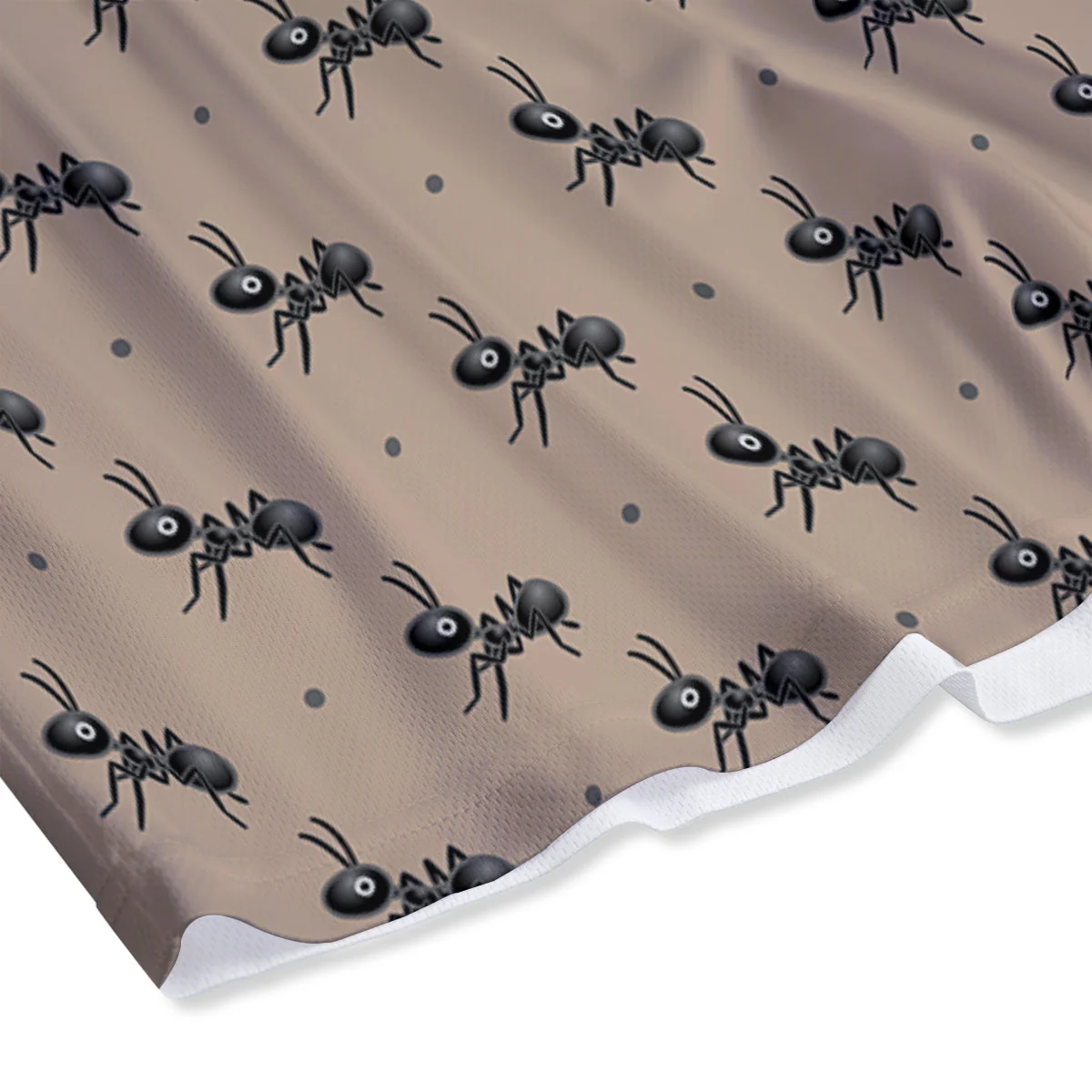Black Ant Print Pattern Mesh Shorts - Image 4