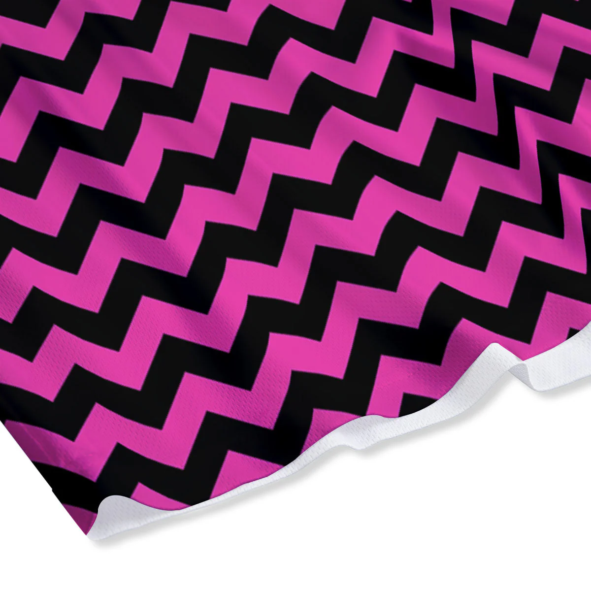 Black Chevron And Hot Pink Print Pattern Mesh Shorts - Image 4