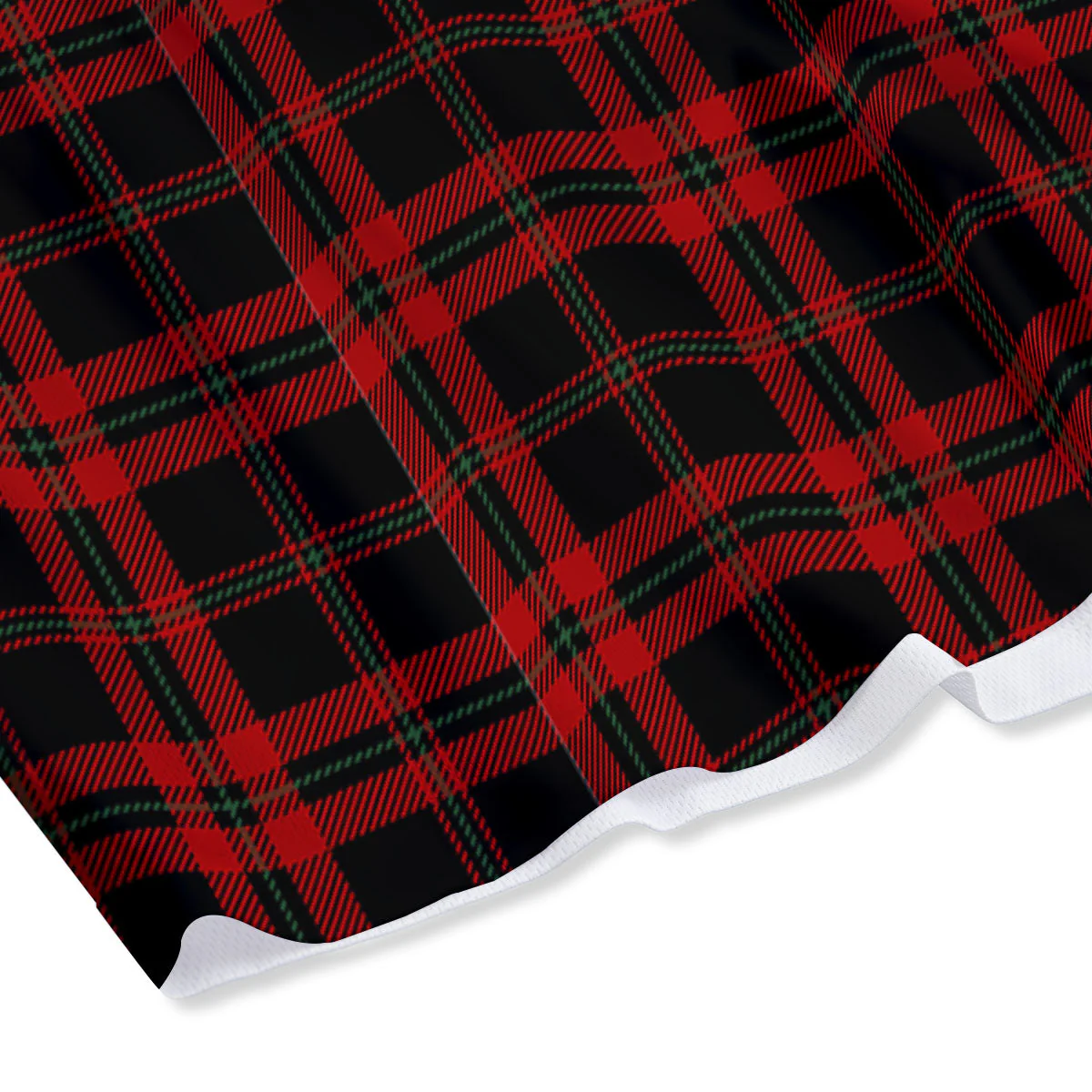 Black Green And Red Tartan Print Pattern Mesh Shorts - Image 4
