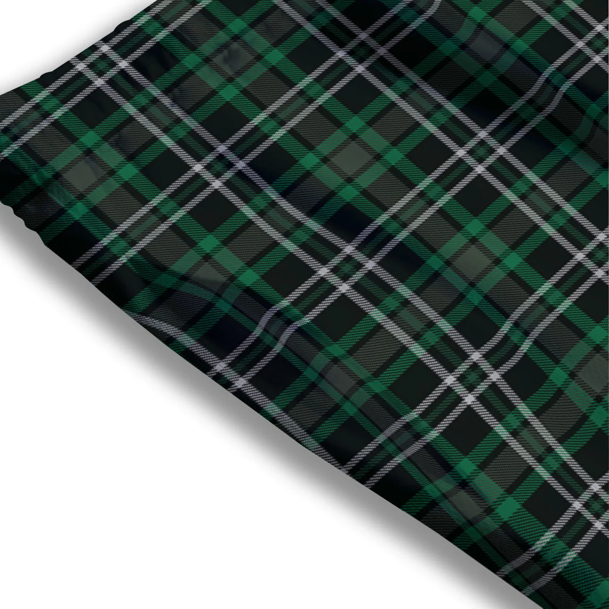 Black Green And White Tartan Print Mesh Shorts - Image 3