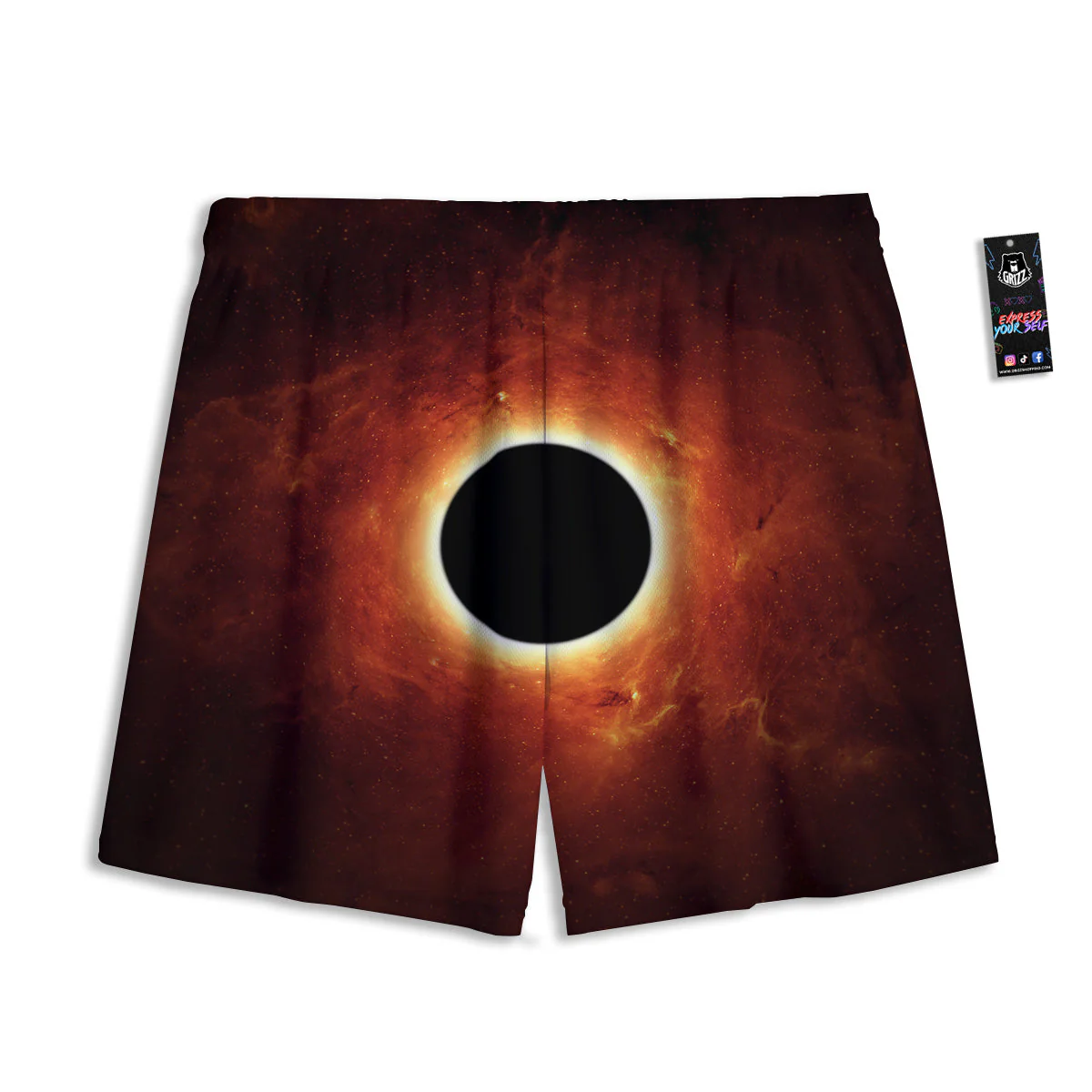 Black Hole Scientific Print Mesh Shorts - Image 2