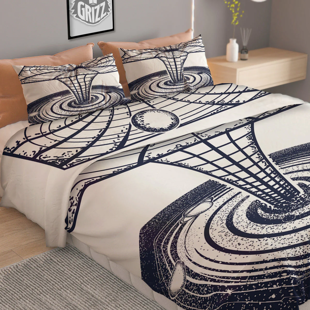 Black Hole Tattoo Print Duvet Cover Bedding Set - Image 2