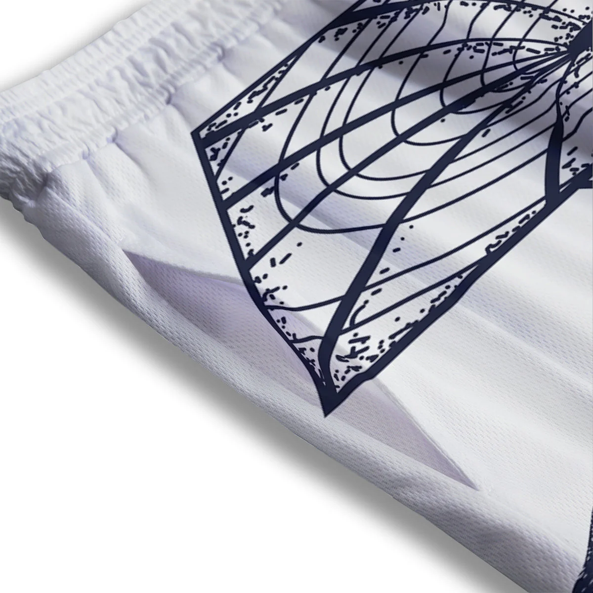 Black Hole Tattoo Print Mesh Shorts - Image 3
