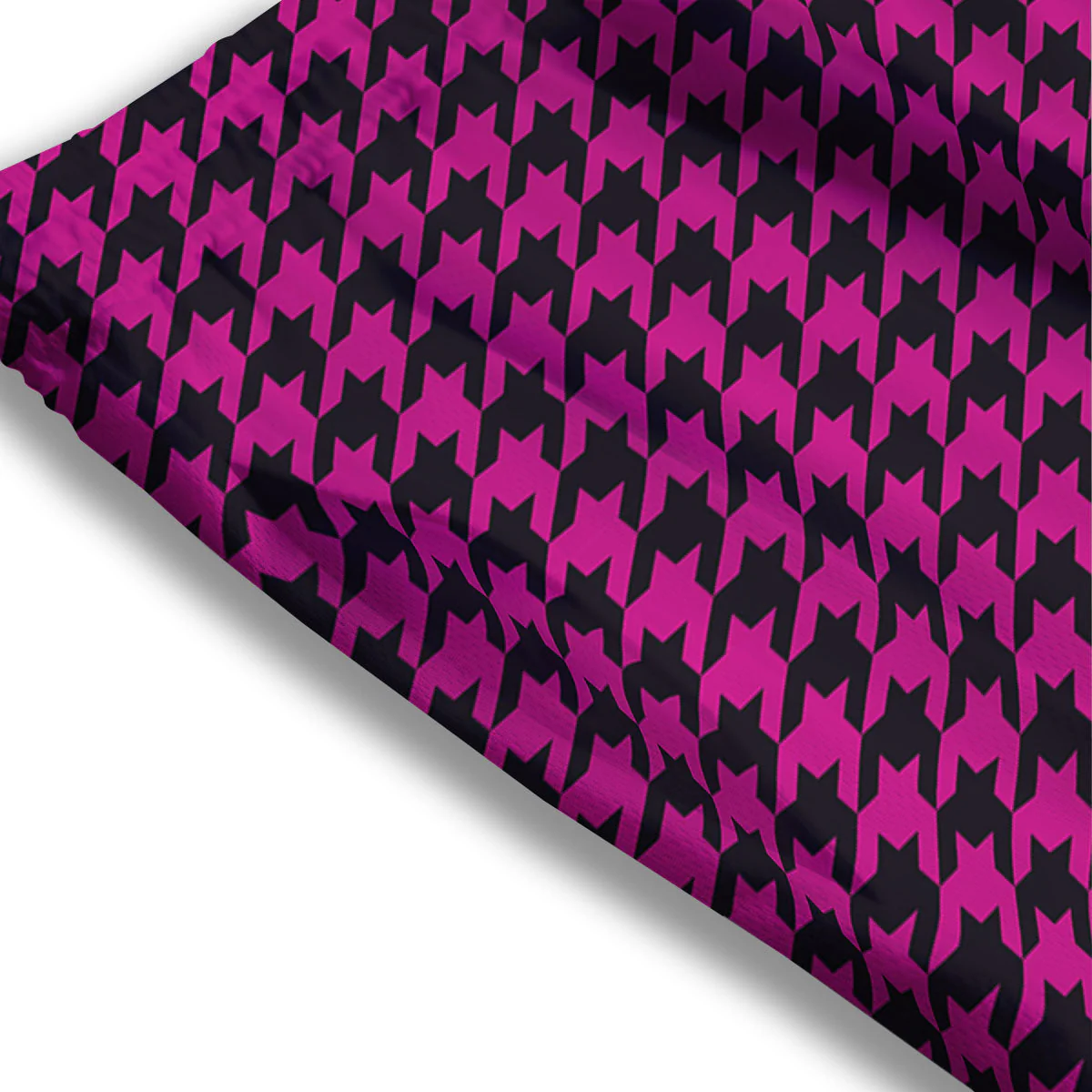 Black Houndstooth And Hot Pink Print Mesh Shorts - Image 3