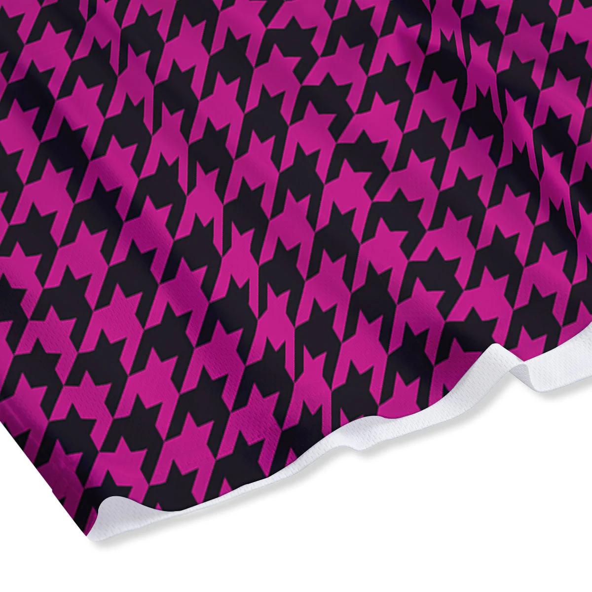 Black Houndstooth And Hot Pink Print Mesh Shorts - Image 4