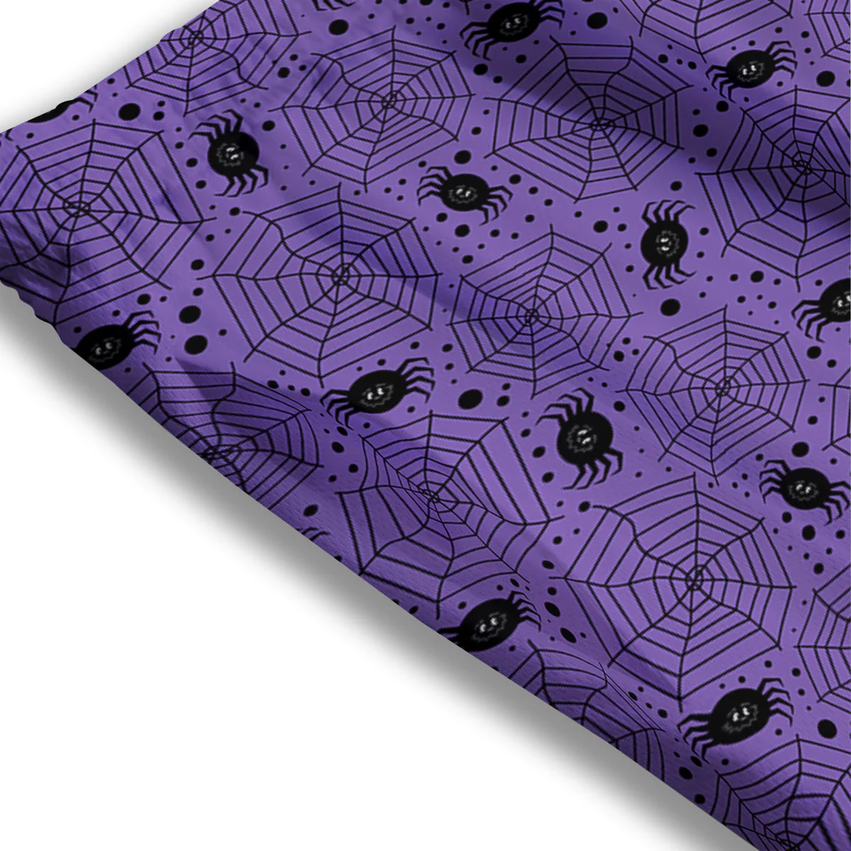 Black Spider And Purple Print Pattern Mesh Shorts - Image 3