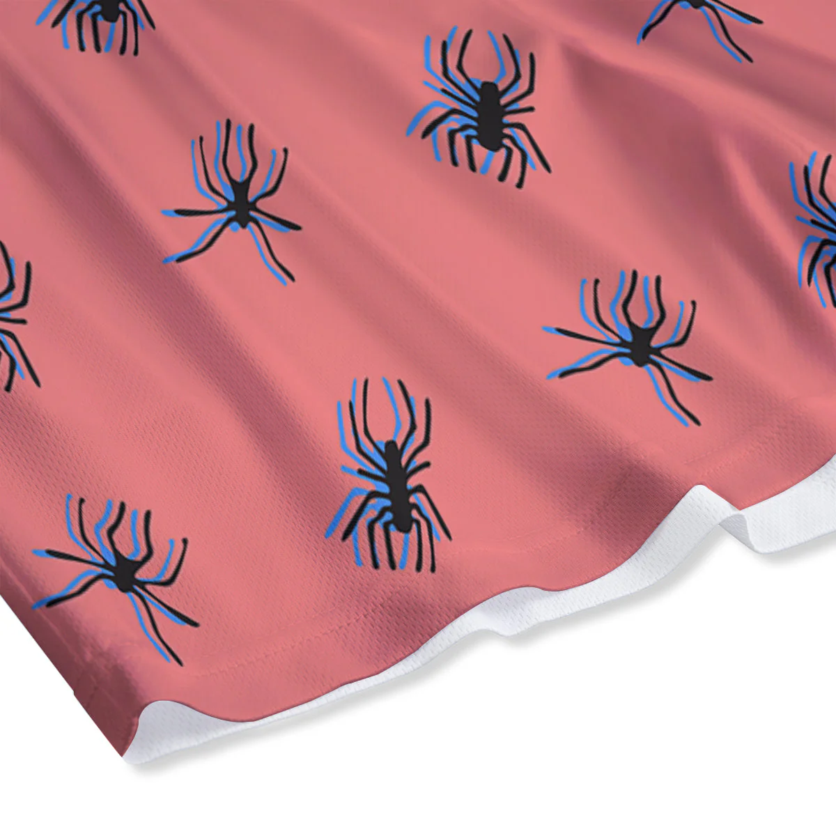 Black Spider Pink Print Pattern Mesh Shorts - Image 4