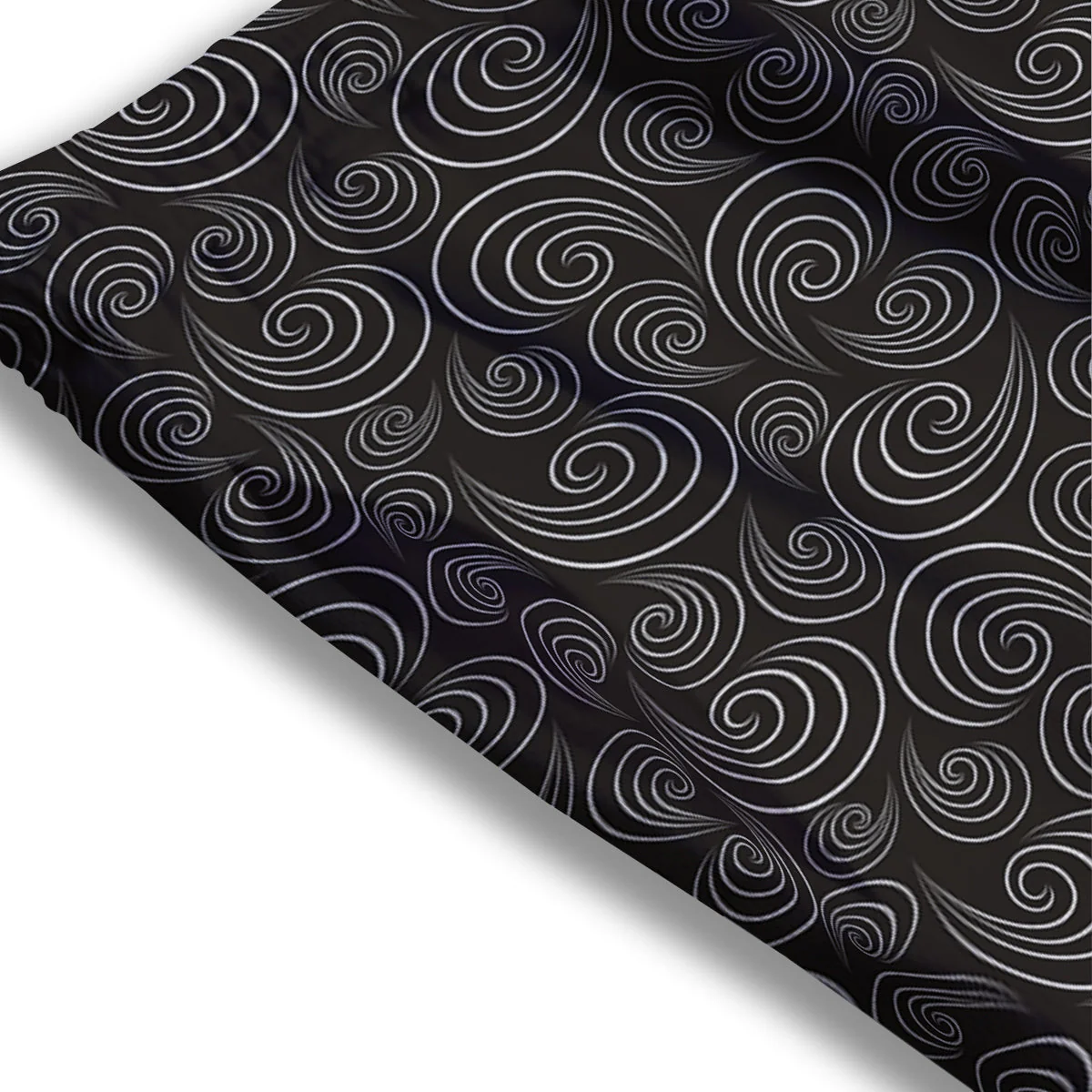 Black Spiral Wave Print Pattern Mesh Shorts - Image 3
