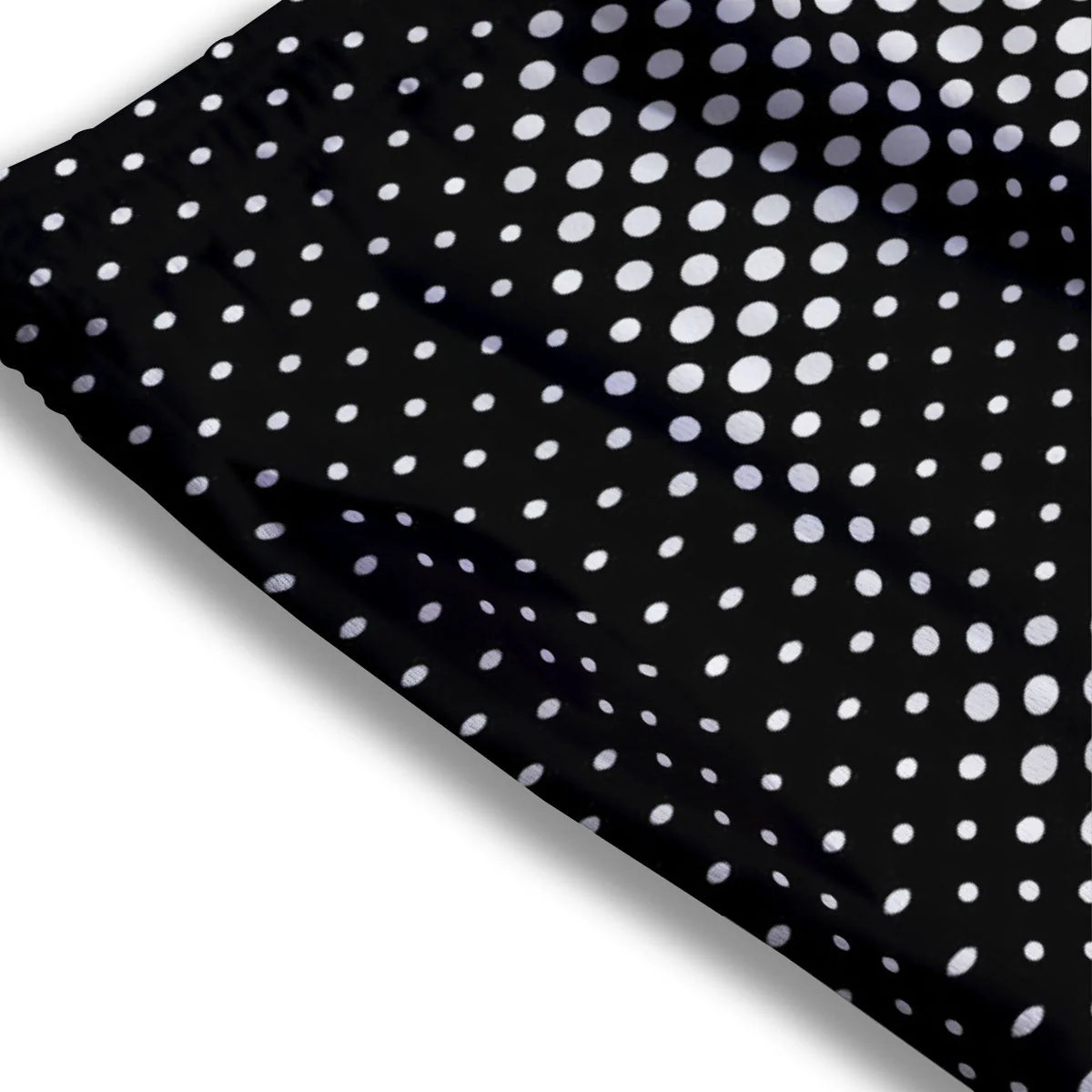 Black White Polka Dots Skull Print Mesh Shorts - Image 3