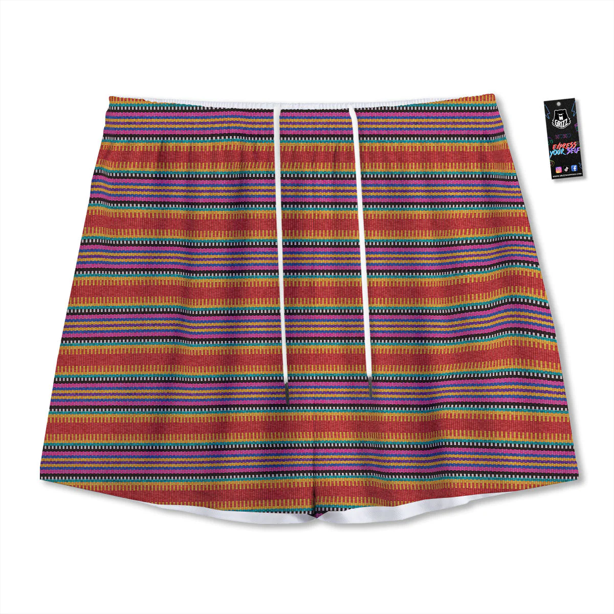 Blanket Ethnic Mexican Print Pattern Mesh Shorts