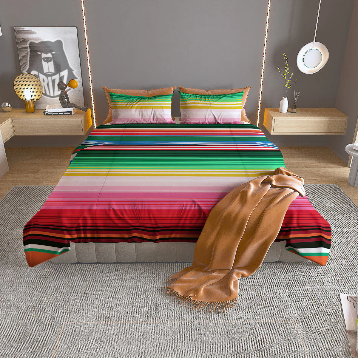 Blanket Mexican Serape Print Pattern Duvet Cover Bedding Set