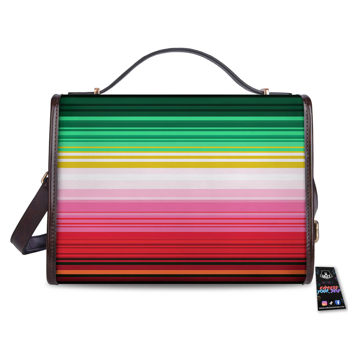 Blanket Mexican Serape Print Pattern Women's Satchel Bag - Image 2