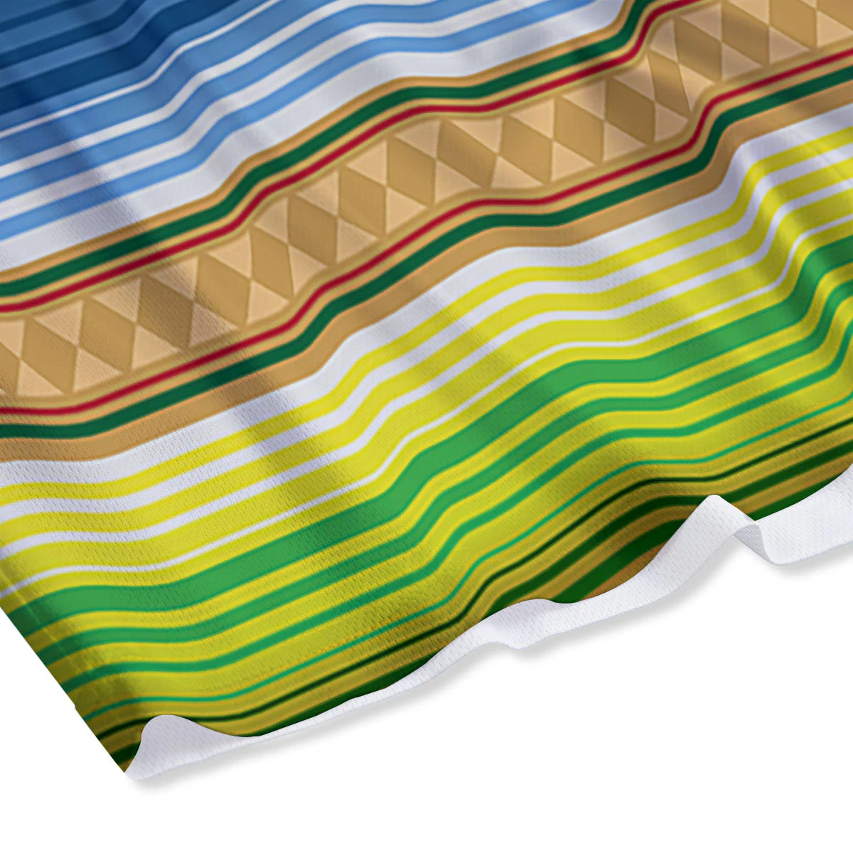 Blanket Mexican Striped Print Pattern Mesh Shorts - Image 4