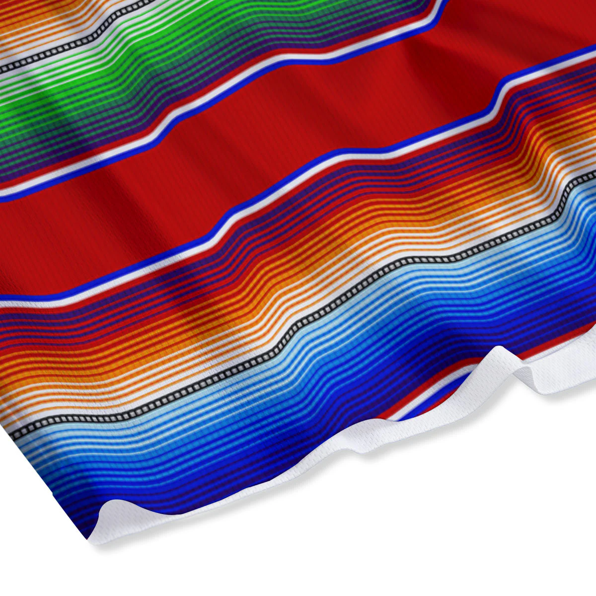 Blanket Stripe Ethnic Mexican Print Mesh Shorts - Image 4
