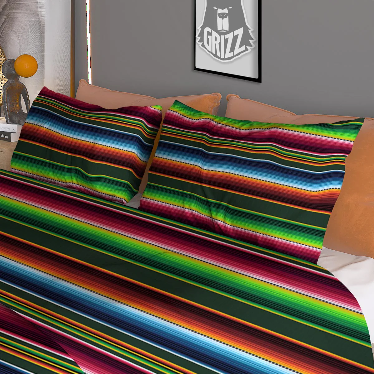 Blanket Tribal Mexican Print Pattern Duvet Cover Bedding Set - Image 3