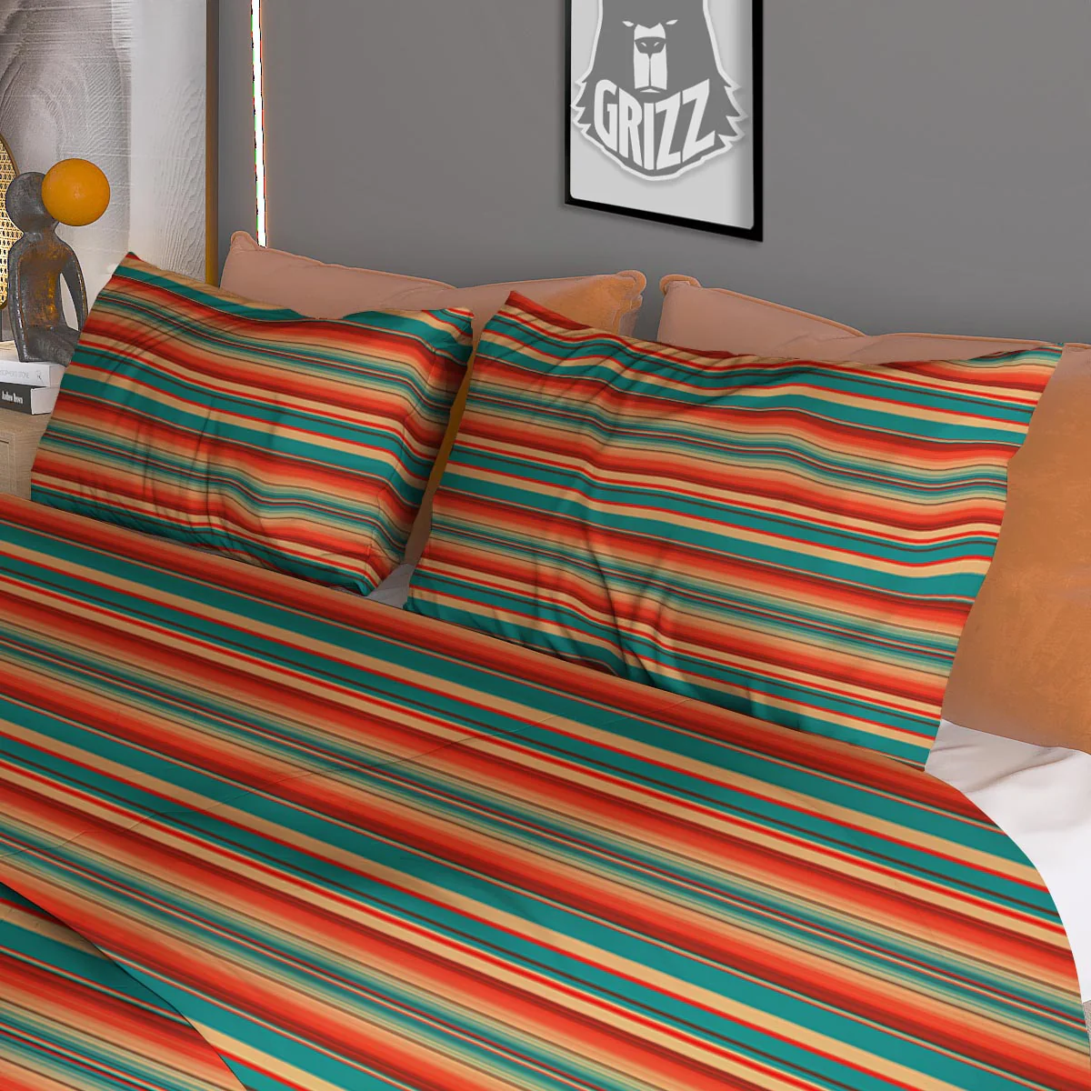 Blanket Tribal Serape Print Pattern Duvet Cover Bedding Set - Image 3