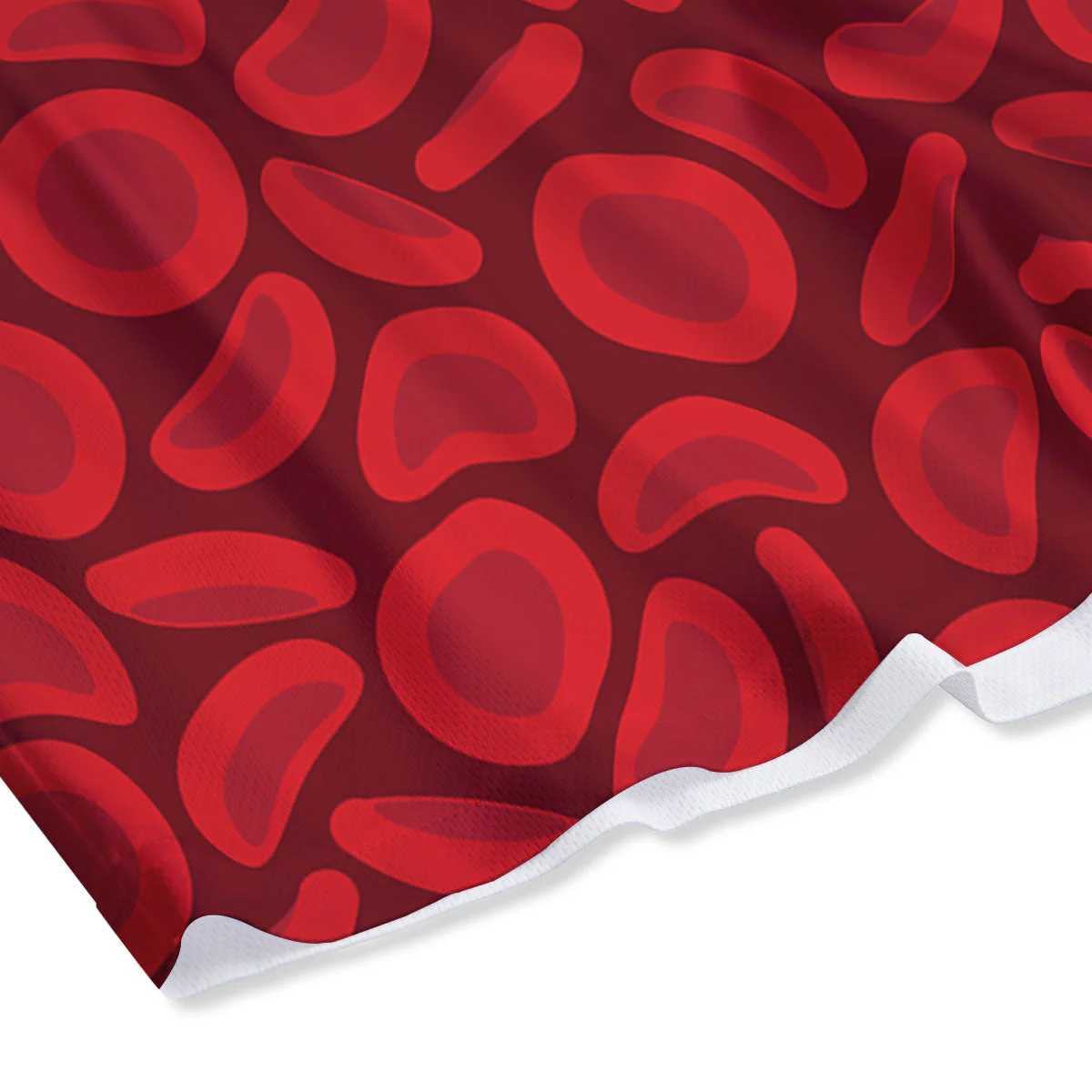 Blood Cells Red Print Pattern Mesh Shorts - Image 4