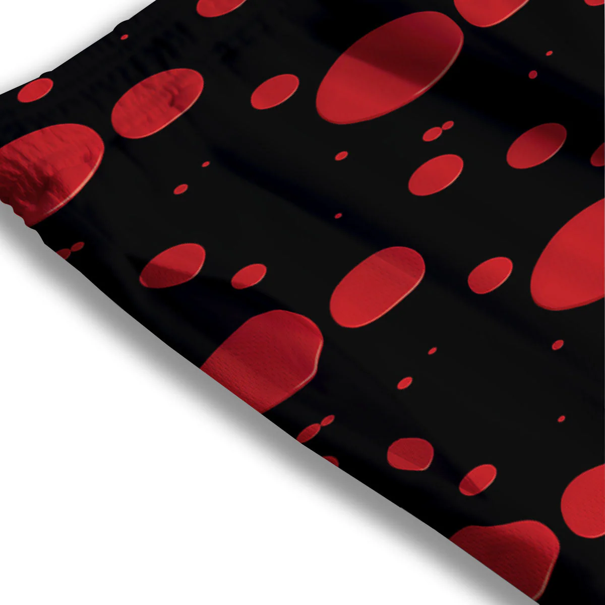 Blood Drop Red Print Pattern Mesh Shorts - Image 3