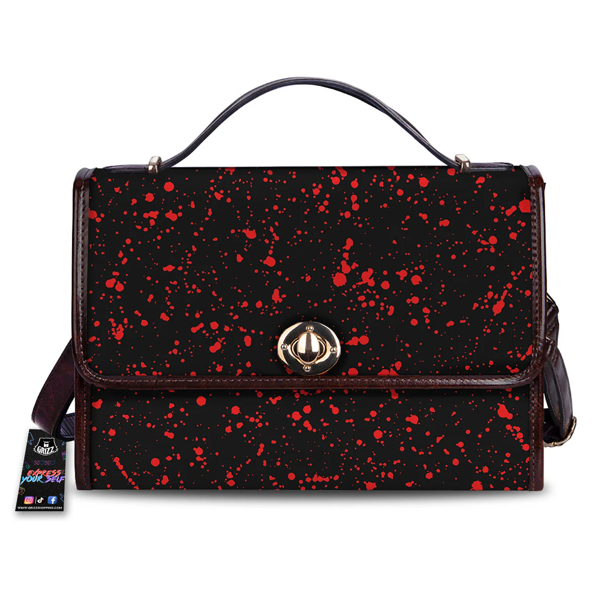 Blood Red Print Pattern Women's Satchel Bag
