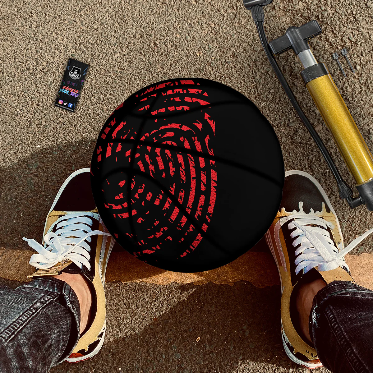 Bloody Finger Red Print Basketball - Image 2