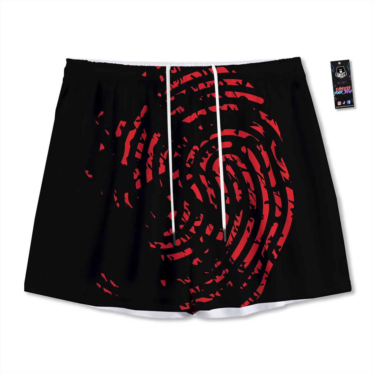 Bloody Finger Red Print Mesh Shorts