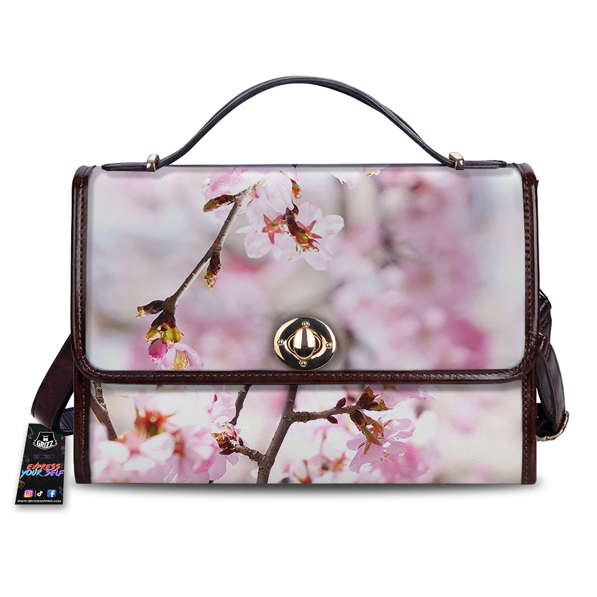 Blossom Spring Cherry Print Women's Satchel Bag