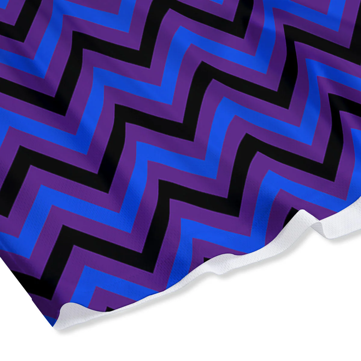 Blue Black And Purple Chevron Print Mesh Shorts - Image 4