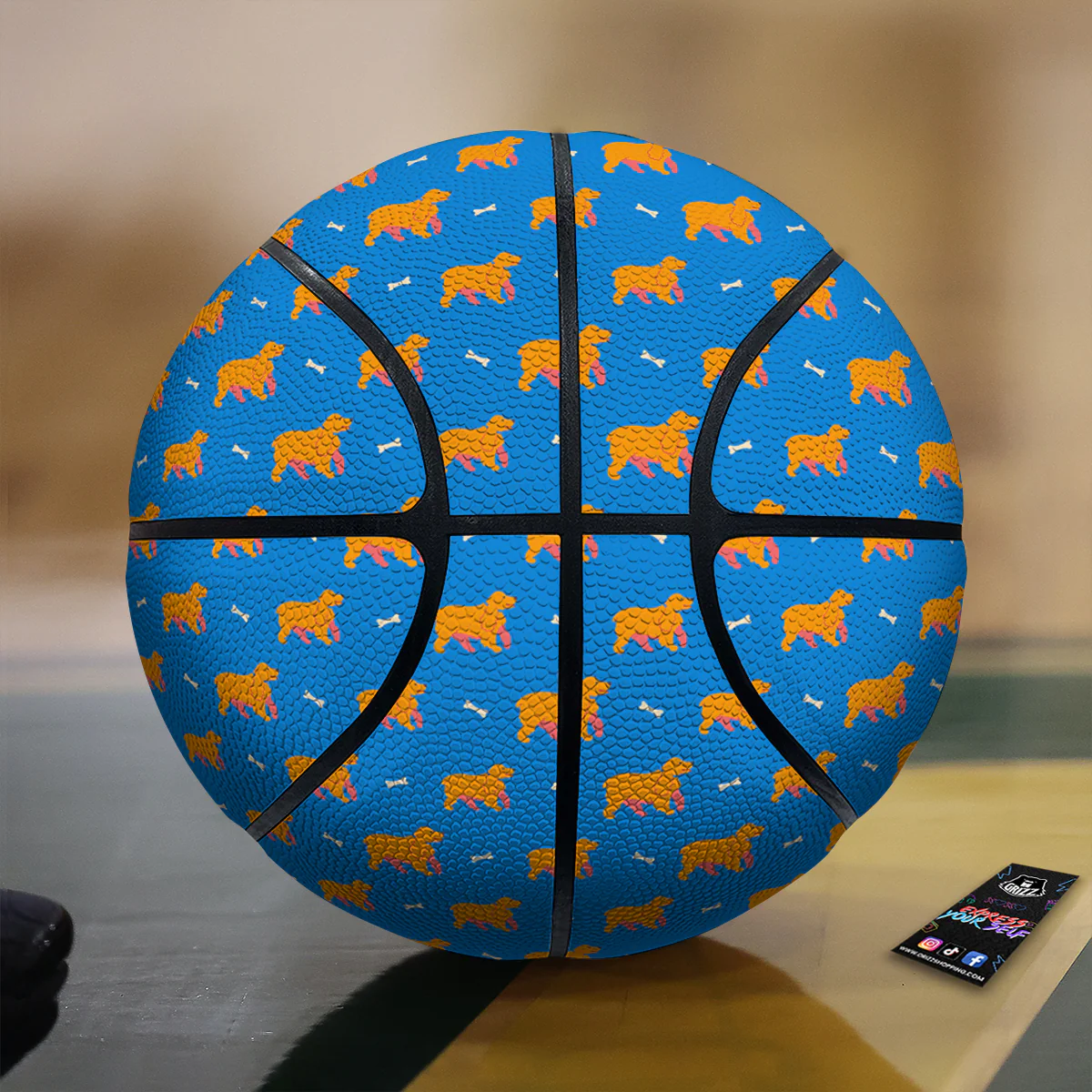 Blue Cocker spaniel Print Pattern Basketball