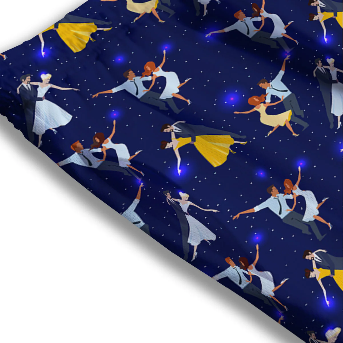 Blue Dancer Print Pattern Mesh Shorts - Image 3